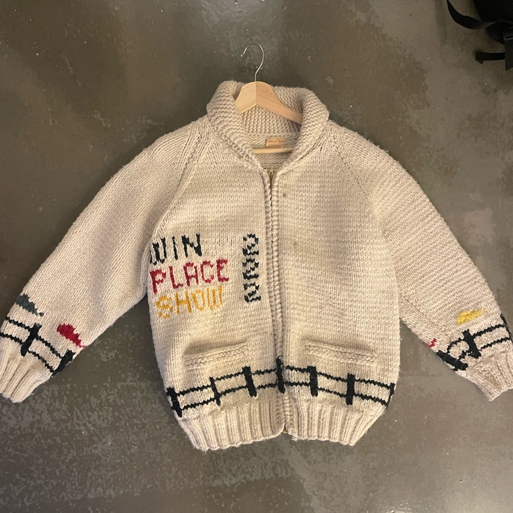 Vintage hand knit horse sweater